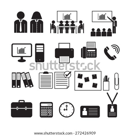 Business Office vector, icon set