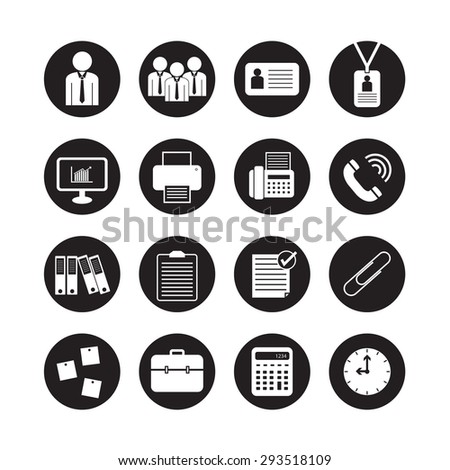 Business Office vector, icon set
