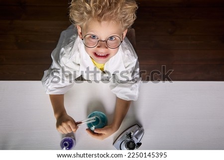 Image, Stock Photo crazy scientific child