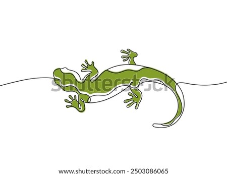 Salamander in continuous line art drawing style. Lizard hand drawn vector illustration. Minimalist black linear sketch isolated on white background.