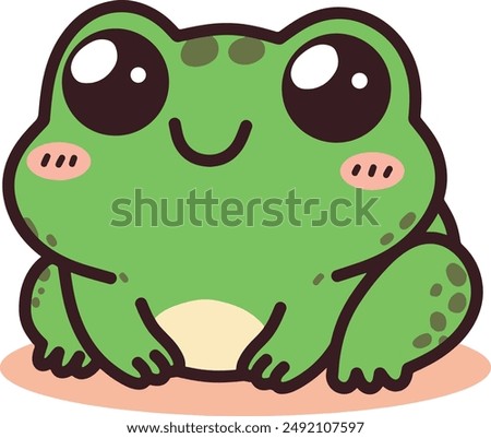 Cute frog cartoon isolated illustrations 