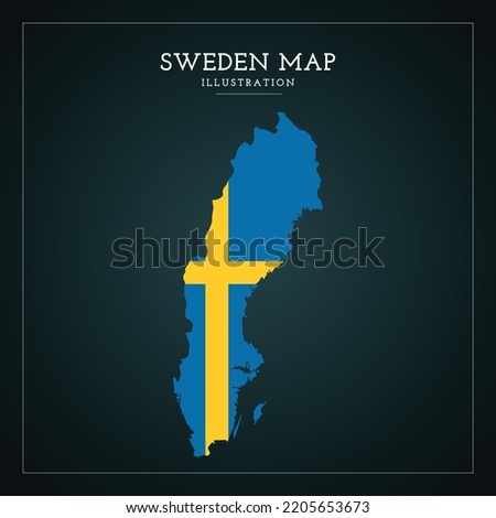 3D Sweden flag map vector Illustration

