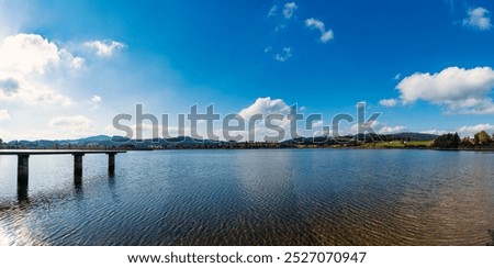 Similar – Image, Stock Photo Boat jetty or bathing jetty made of beautiful old wood in the summer sunshine at the Alpsee in Schwangau near Füssen in the Allgäu in the Free State of Bavaria