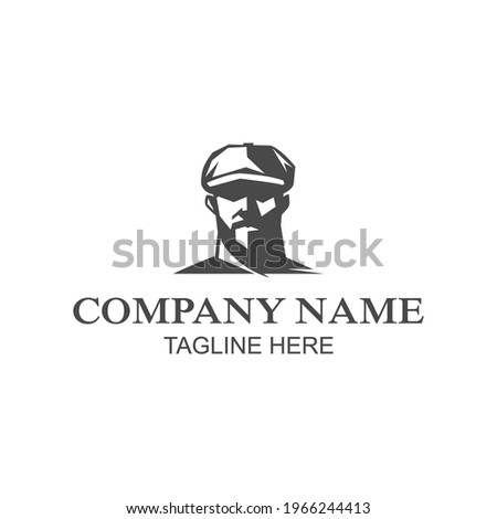 Illustration vector graphic of Face logo of a man wearing hat. Vector logo template