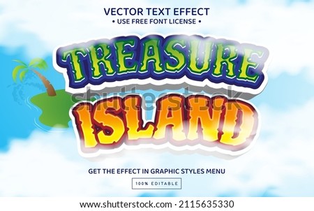 Treasure island 3D editable text effect template