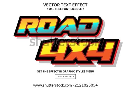 Off road 3D editable text effect template
