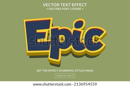 Epic 3D editable text effect template