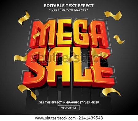 Mega sale 3D editable text effect template