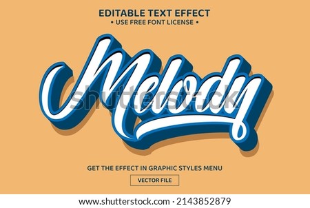 Melody 3D editable text effect template