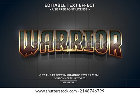 Warrior 3D editable text effect template