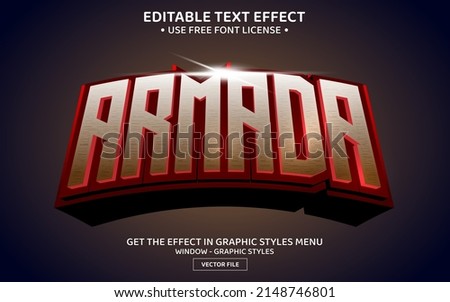 Armada 3D editable text effect template