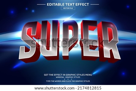 Super 3D editable text effect template