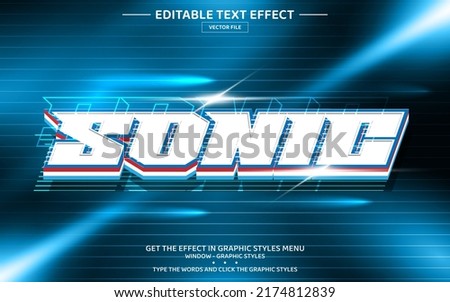Sonic 3D editable text effect template