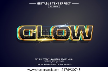 Glow 3D editable text effect template