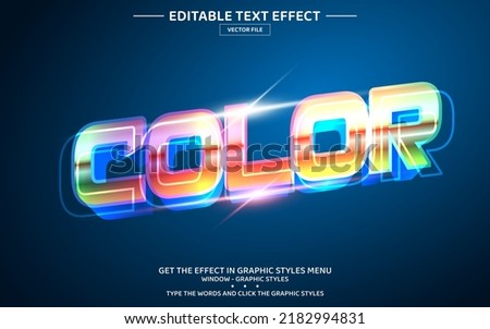 Colorful 3D editable text effect template