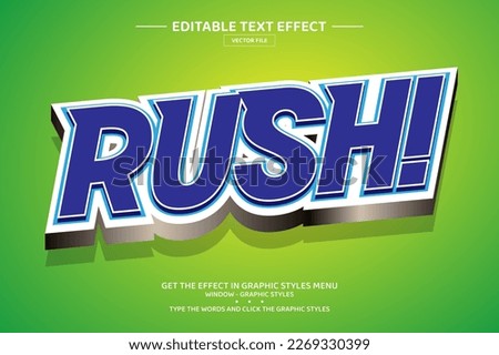 Rush 3D editable text effect template