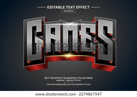 Games 3D editable text effect template