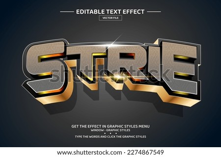 Strike 3D editable text effect template