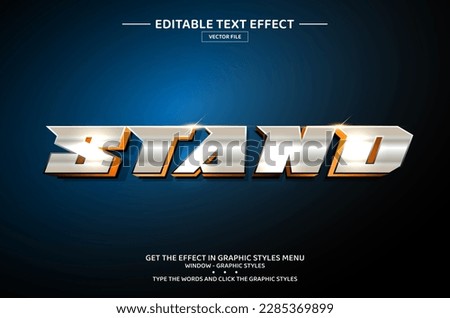 Stand 3D editable text effect template