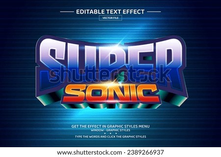 Super sonic 3D editable text effect template