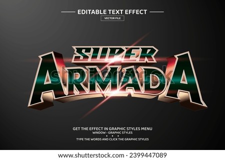 Super armada 3D editable text effect template