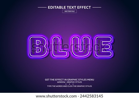 Blue 3D editable text effect template