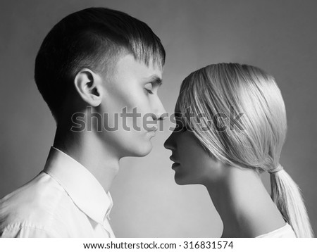 young couple man and woman.beautiful boy and girl together