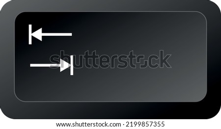 Tab key, button vector image