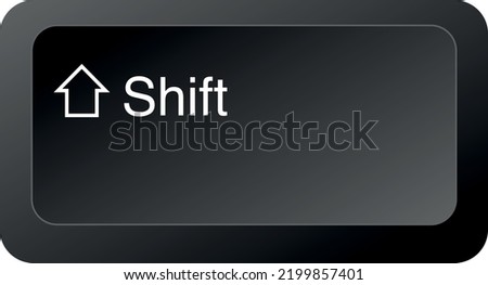 Shift key, button vector image
