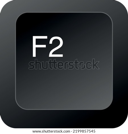 F2 key, button vector image