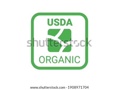 symbol usda for organic food. icon for package. green vector illustration