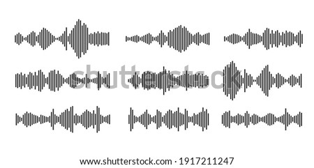 sound waveform pattern for music player, podcasts, video editor, voise message in social media chats, voice assistant, dictaphone. vector illustration element