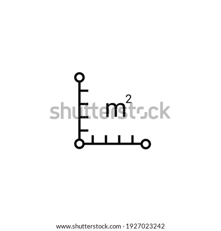 icon plot area in square metres. Vector dimension size area of apartments pictogram Zdjęcia stock © 