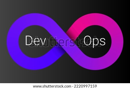 DevOps icon. software development - Dev and IT operations - Ops . loop eight logo for software technology companies. vector gradient icon