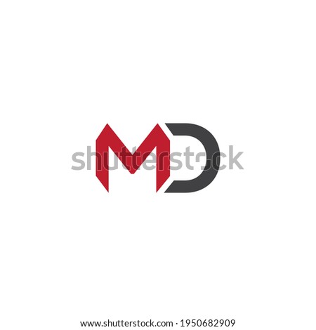 Md linked Uppercase letter logo Vector File