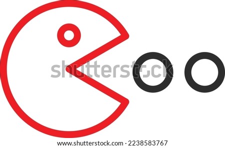 pacman Vector Icon which is suitable for commercial work and easily modify or edit it
