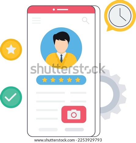 User Profile, user profile setting flat concept, account management concept, Mobile Application layout vector illustration
