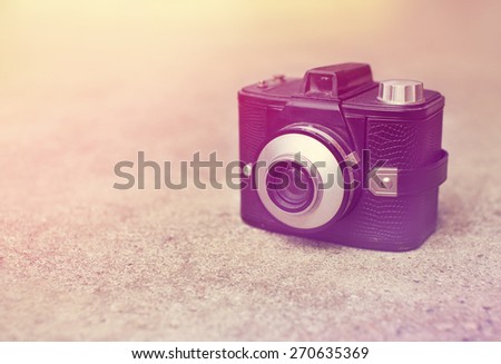 vintage retro camera with color filters .