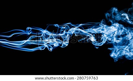 Smoke leading lines in isolate black background