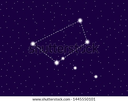 Norma constellation. Starry night sky. Cluster of stars and galaxies. Deep space. Vector illustration