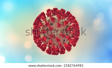 Coronavirus, SARS-CoV-2, 2019 nCoV virus. Virus with protein structure insides membrane. 3d illustration. Stok fotoğraf © 