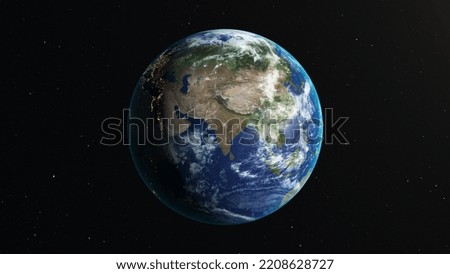 Similar – Image, Stock Photo cinematic View earth planet europe night Earth in space 3D rendering elements of this image furnished by NASA. Civilization. view from dark space 3d illustration.realistic earth surface and world map