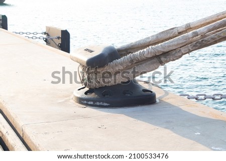 Similar – Image, Stock Photo Coil of used mooring ropes.