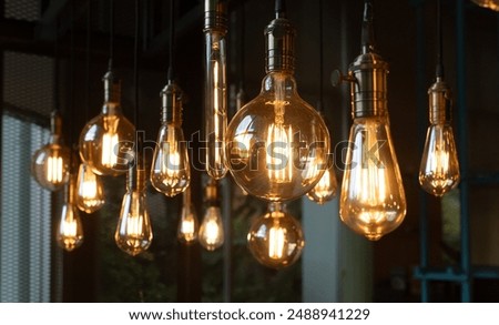 Similar – Image, Stock Photo Modern and decorative Filament ligth bulb