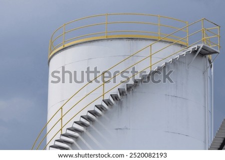 Similar – Image, Stock Photo Warehouse with spiral staircase at sunrise