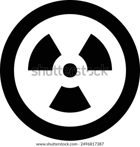 radioactive circle vector icon, science related editable black icon