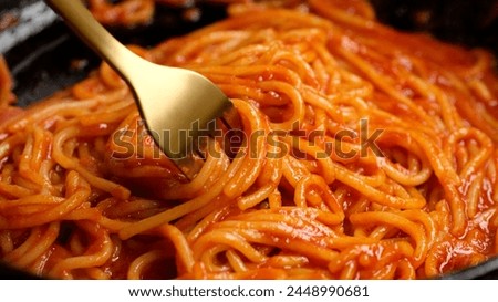 Similar – Image, Stock Photo close-up of spaghetti pasta, shot from above