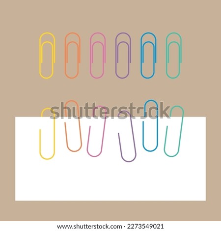 Colorful Office Supplies. Multicolor Paper Clips icons. Part of a Set