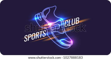 Modern neon poster for sports. Vector illustration