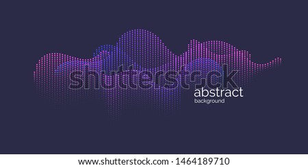 Vector abstract background with dynamic waves, line and particles. Illustration suitable for design